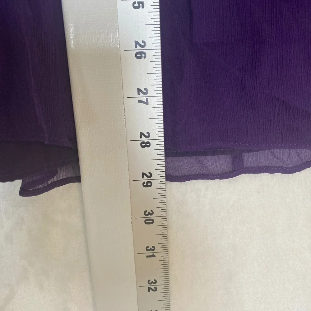 J. Crew Purple‎ One Shoulder Ruched Chiffon Dress Size 8 Wedding Holiday Party